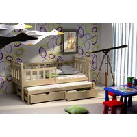 Dětská postel s výsuvnou přistýlkou z MASIVU bez šuplíku - DPV004