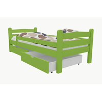 SKLADEM: Dětská postel z MASIVU 200x90cm bez šuplíku - M01 - zelená