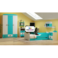 SKLADEM: Šatní skříň AQUA - TYP D - růžová/bílá