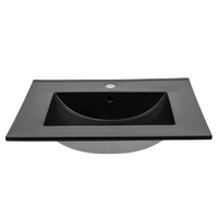 Keramické umyvadlo LAVA BLACK 60 cm DP - černé matné