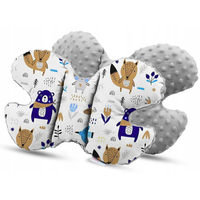 Oboustranné hnízdečko (kokon) pro miminko - PREMIUM set 7v1 - Boho zvířátka s šedou minky