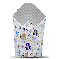 Oboustranné hnízdečko (kokon) pro miminko - PREMIUM set 7v1 - Boho zvířátka s šedou minky