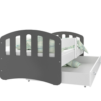 Dětská postel se šuplíkem HAPPY - 200x90 cm - bílo-šedá
