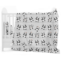 Dětské bavlněné povlečení do postýlky 120x90 cm BABYMAM PREMIUM - Veselé pandy