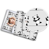 Dětské bavlněné povlečení do postýlky 120x90 cm BABYMAM PREMIUM - Veselé pandy