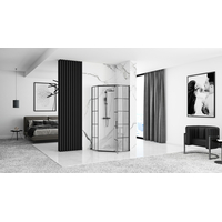 Sprchový kout MAXMAX Rea HEX 90x90 cm - černý s mřížkou