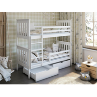 Dětská patrová postel z masivu borovice BORIS se šuplíky 200x90 cm - přírodní