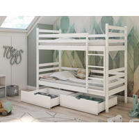 Dětská patrová postel z masivu borovice NINA se šuplíky 200x90 cm - přírodní