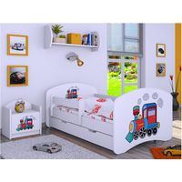 Dětská postel se šuplíkem 180x90cm SUPER LOKOMOTIVA - bílá