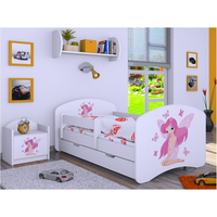 Dětská postel se šuplíkem 180x90cm VÍLA A MOTÝLCI - bílá