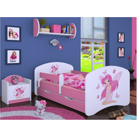 Dětská postel se šuplíkem 180x90cm VÍLA A MOTÝLCI - růžová