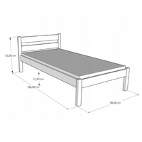 Dětská postel z masivu KARAS 2 - 180x90 cm - šedá + odnímatelná zábrana + dva menší šuplíky na kolečkách