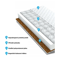 Dětská matrace MAX RELAX kokos/pěna/pohanka - 15 rozměrů