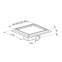 Odtokový sprchový žlab MEXEN FLAT 2v1 - hranatý - 15x15 cm - černý, 1710015