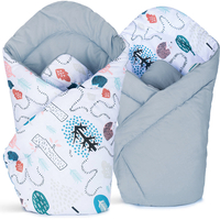 Oboustranná zavinovačka pro miminka 80x80 cm BABY - Cesta ježka/šedá