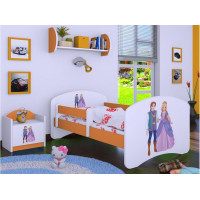 Dětská postel bez šuplíku 160x80cm PRINC A PRINCEZNA - oranžová