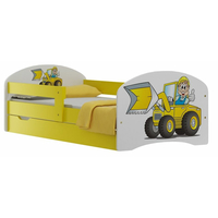 SKLADEM: Dětská postel se šuplíky ŽLUTÁ VÍLA 180x90 cm - bílá+liliová