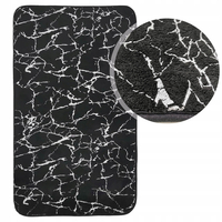 Koupelnová předložka MARBLE 50x80 cm - černá/stříbrná