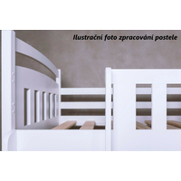 Dětská patrová postel z masivu borovice TEODOR s přistýlkou a šuplíky - 200x90 cm - bílá