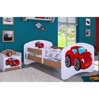 Dětská postel bez šuplíku 180x90cm RED CAR - buk