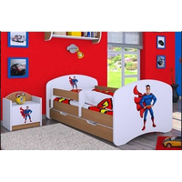 Dětská postel se šuplíkem 160x80cm SUPERMAN - buk