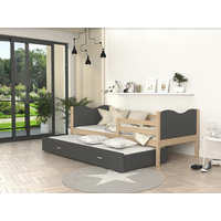 Dětská postel s přistýlkou MAX W - 190x80 cm - šedá/borovice - vláček