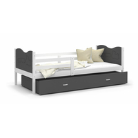 Dětská postel se šuplíkem MAX S - 160x80 cm - šedo-bílá - vláček