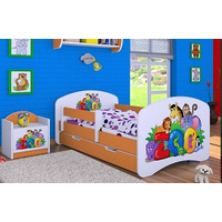 Dětská postel se šuplíkem 180x90cm ZOO - oranžová
