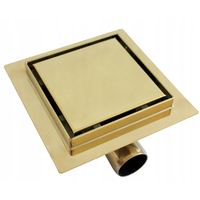 Odtokový sprchový žlab MEXEN FLAT 2v1 - hranatý - 12x12 cm - zlatý