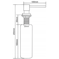 Hranatý dávkovač 320 ml k zabudování do dřezu - béžový kropenatý