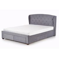 Postel z masivu se šuplíky SABRINA 200x160 cm - čalouněná - zelená