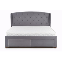 Postel z masivu se šuplíky SABRINA 200x160 cm - čalouněná - zelená