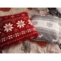 Vánoční polštář NORDIC 40x40 cm - šedý se sobem