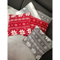 Vánoční polštář NORDIC 40x40 cm - šedý se sobem