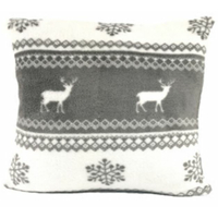 Vánoční polštář NORDIC 40x40 cm - šedý se sobem
