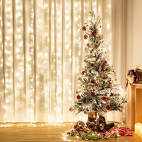 Vánoční svítící 300 LED závěs 3x3m - bílý teplý