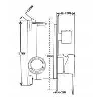 Podomítková baterie MEXEN UNO - černá - 2 výstupy, 71435-70