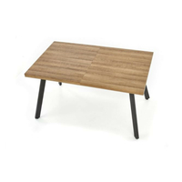 Jídelní stůl BERLIN - 140(180)x85x76 cm - rozkládací - ořech medový + černá