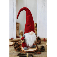 Vánoční skřítek s vousy 40 cm - červený
