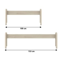 Odnímatelná zábrana k dětské posteli MAX - 1x dlouhá + 1x krátká - světlý dub - 153 cm