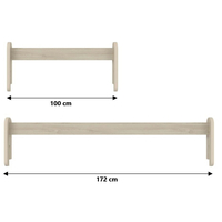 Odnímatelná zábrana k dětské posteli MAX - 1x dlouhá + 1x krátká - světlý dub - 172 cm