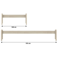 Odnímatelná zábrana k dětské posteli MAX - 1x dlouhá + 1x krátká - světlý dub - 195 cm