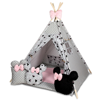 Dětský stan TEEPEE (TÝPÍ) MYŠKA MINNIE s doplňky - šedo/růžový