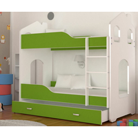 Dětská domečková postel se šuplíkem Dominik ZELENÁ - 160x80 cm + 2 ks matrace ZDARMA