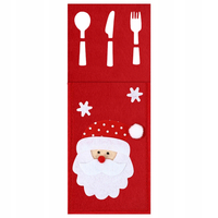 Vánoční obal na příbory - 3 ks - červené - Santa Claus, Sob a Sněhulák