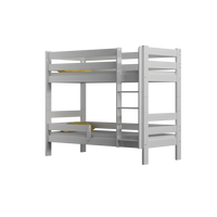 Dětská patrová postel z masivu GABI - 160x80 cm - bílá se zelenými šuplíky + MATRACE