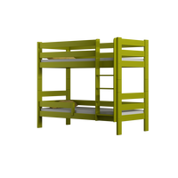 Dětská patrová postel z masivu GABI - 160x80 cm - bílá se zelenými šuplíky + MATRACE