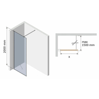 Variabilní sprchová zástěna MEXEN KIOTO 70x200 cm, 8 mm - čiré sklo