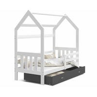 Dětská domečková postel DOMEK P - 190x80 cm - bílá