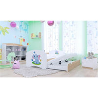 Dětská postel pro DVA (s výsuvným lůžkem) 180x90 cm - SLON A MOTÝLCI